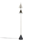 Cone 65" Metal Floor Lamp - Plated Nickel, Black Faux Marble
