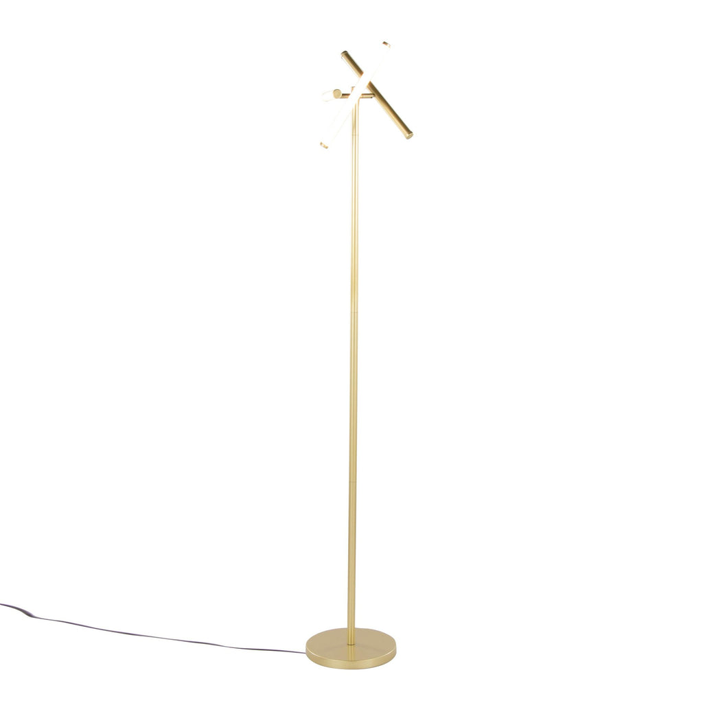 Icicle 65" Swivel Floor Lamp - Gold Metal