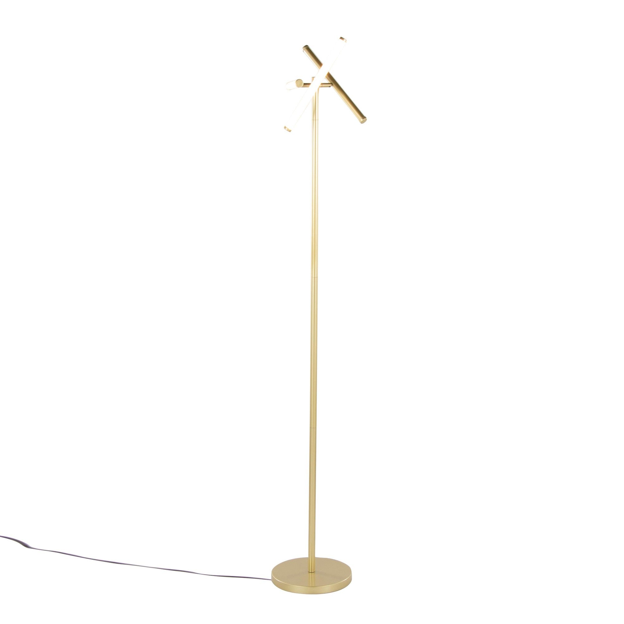 Icicle 65" Swivel Floor Lamp - Gold Metal