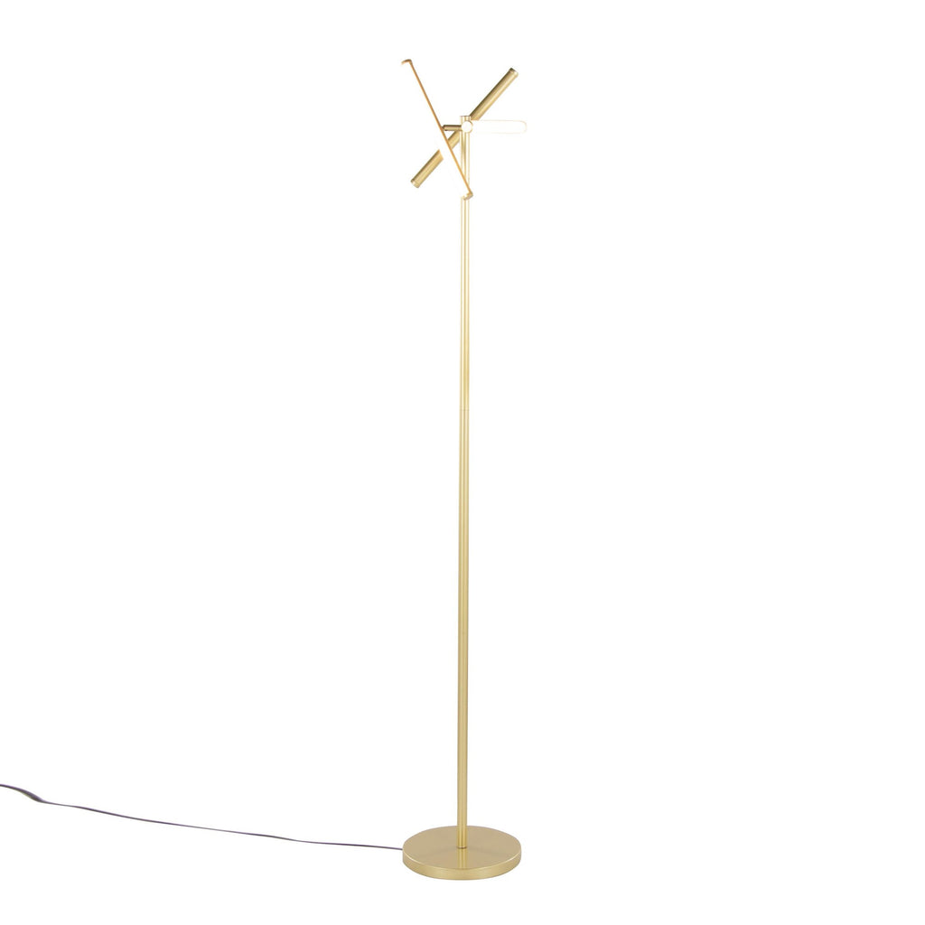 Icicle 65" Swivel Floor Lamp - Gold Metal