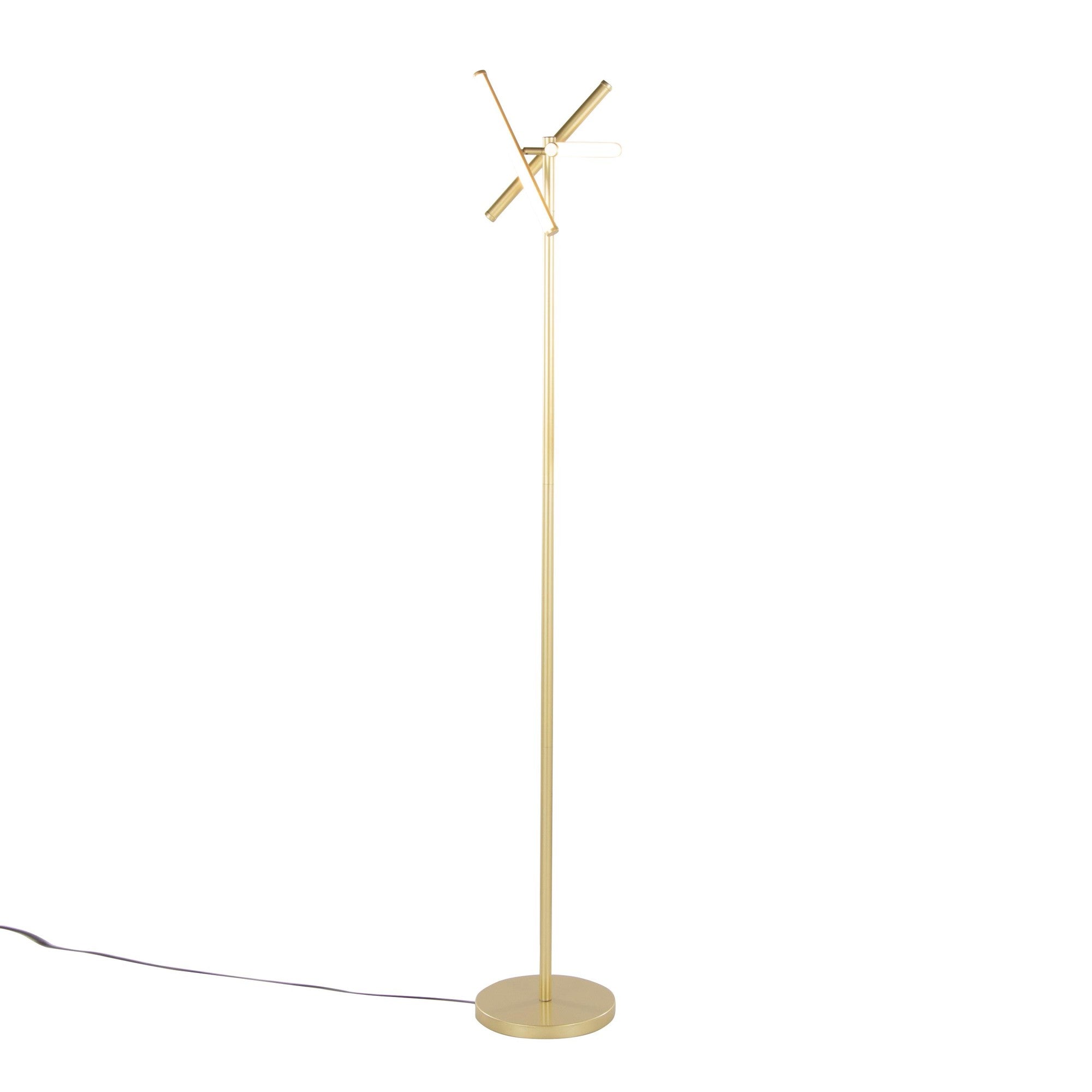 Icicle 65" Swivel Floor Lamp - Gold Metal
