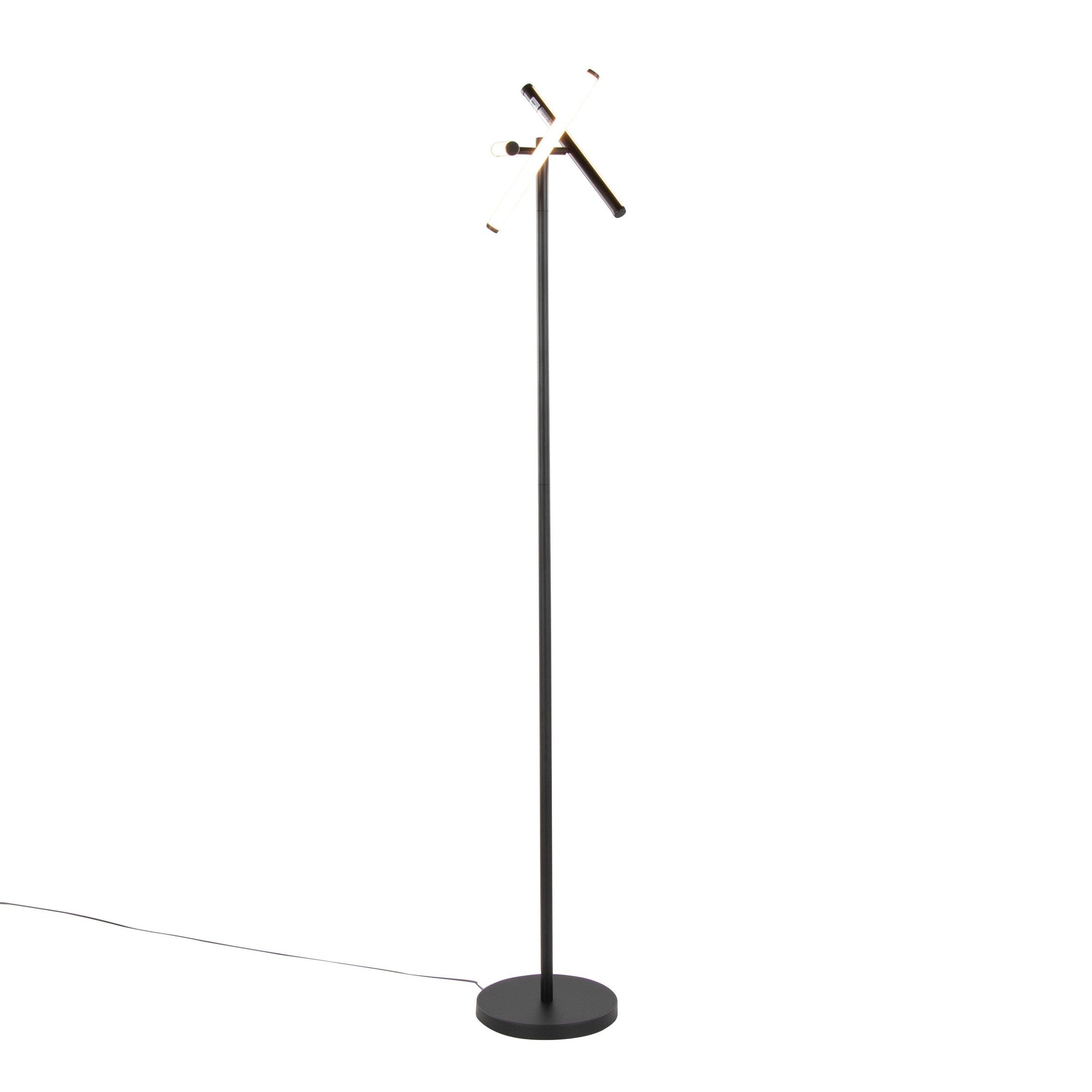Icicle 65" Swivel Floor Lamp - Black Metal