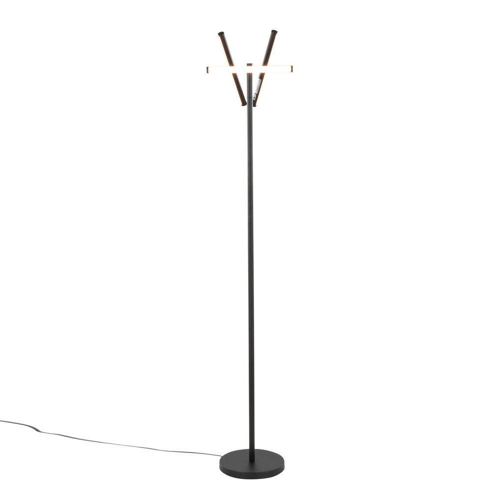 Icicle 65" Swivel Floor Lamp - Black Metal
