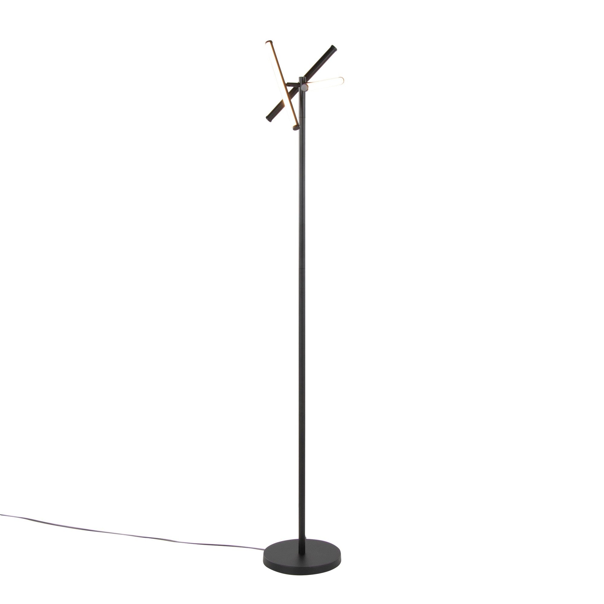 Icicle 65" Swivel Floor Lamp - Black Metal