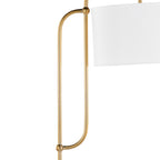 Leslie 63" Floor Lamp - White Marble, Gold Metal, White Linen