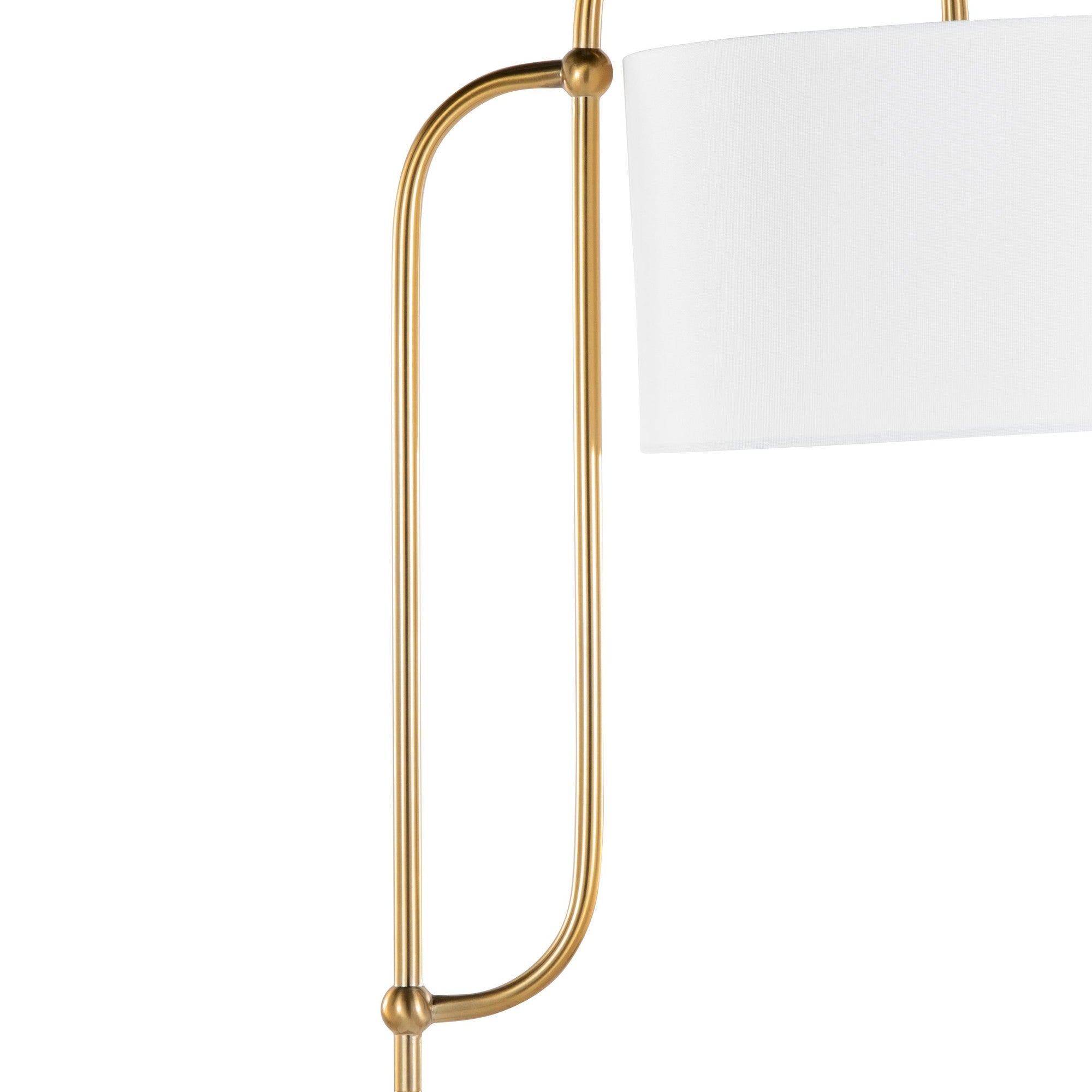 Leslie 63" Floor Lamp - White Marble, Gold Metal, White Linen