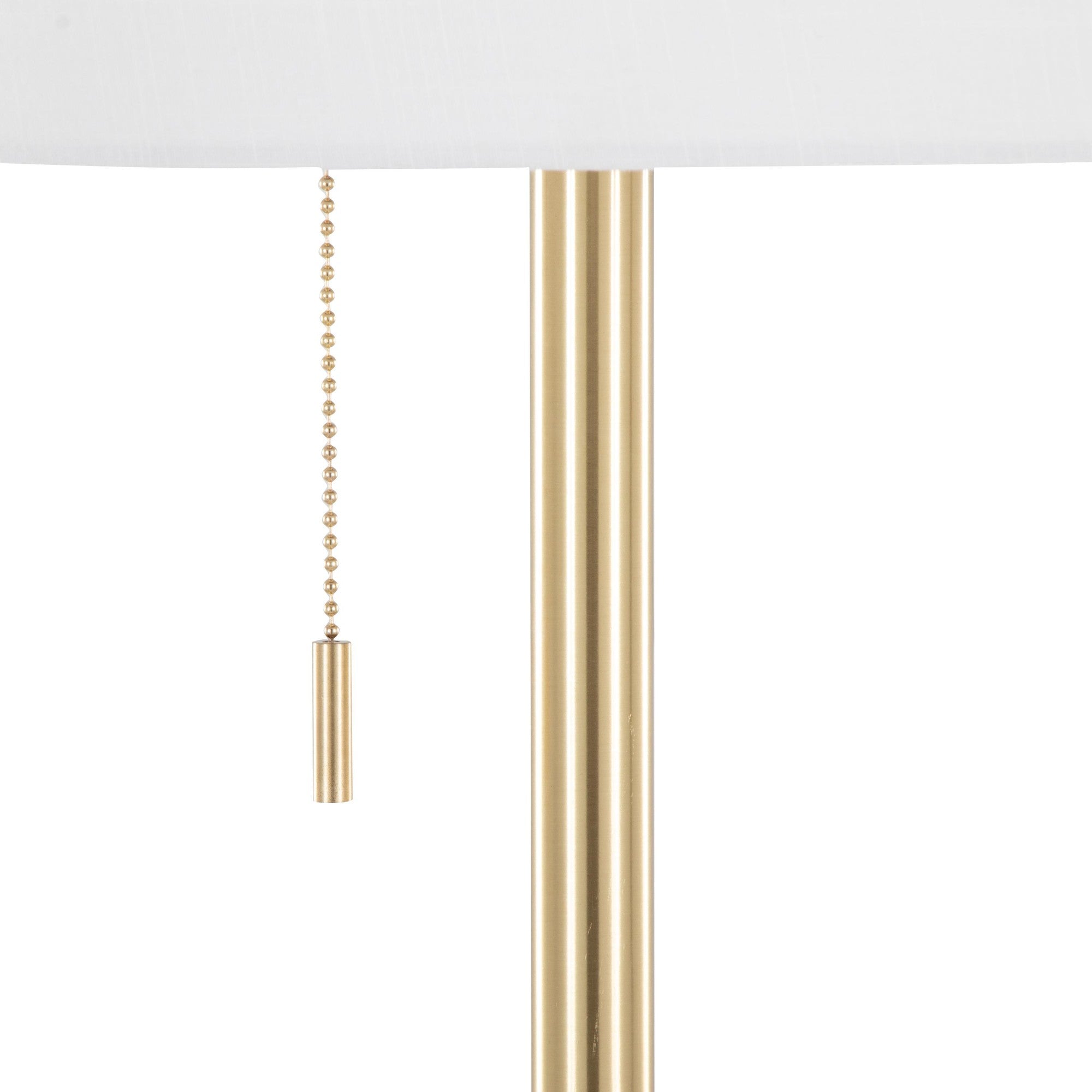 Tier 64" Metal Floor Lamp - Gold Metal, Off-white Linen