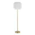 Tier 64" Metal Floor Lamp - Gold Metal, Off-white Linen