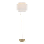 Tier 64" Metal Floor Lamp - Gold Metal, Off-white Linen