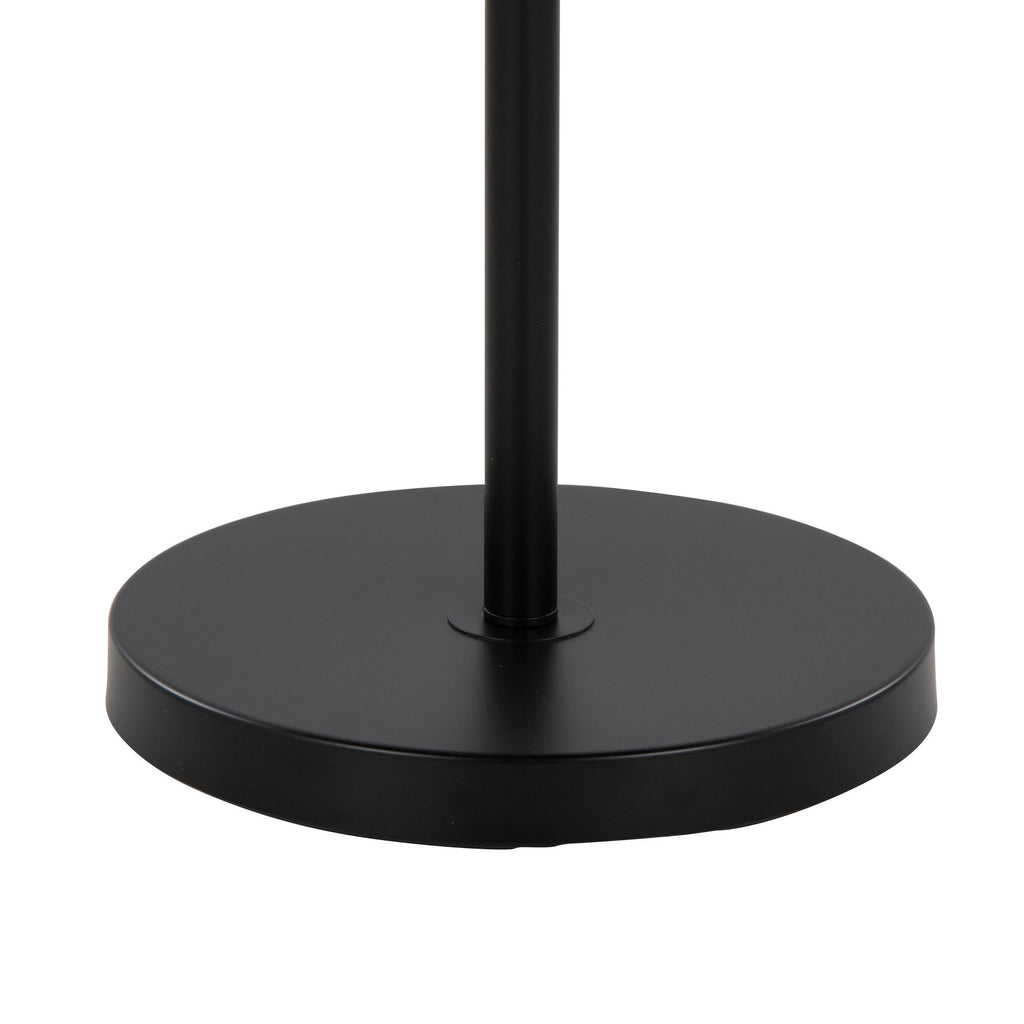 Tier 64" Metal Floor Lamp - Black Metal, Biege Linen