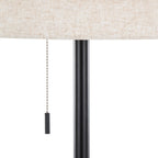 Tier 64" Metal Floor Lamp - Black Metal, Biege Linen