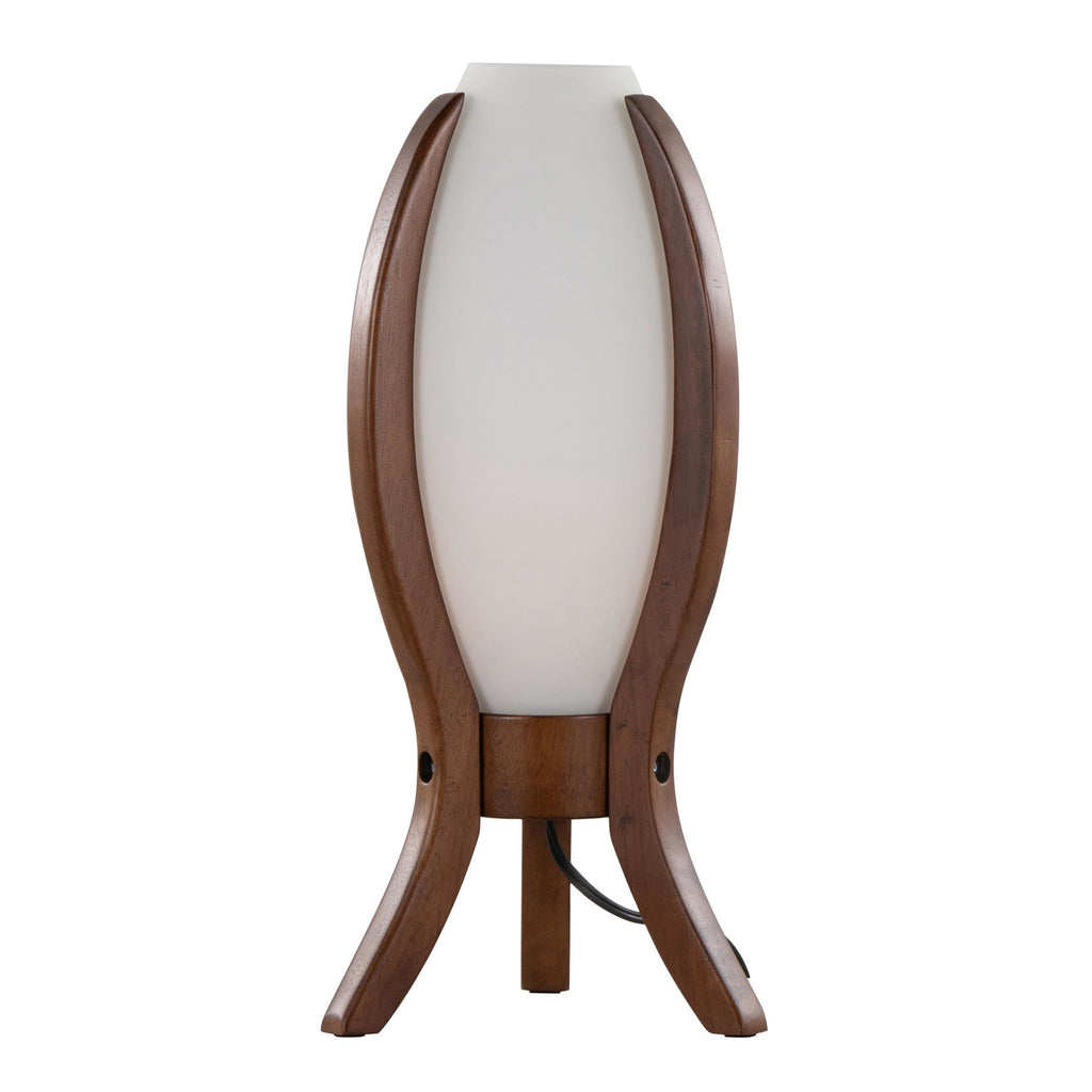 Case Table Lamp - Walnut Wood, Frosted Glass