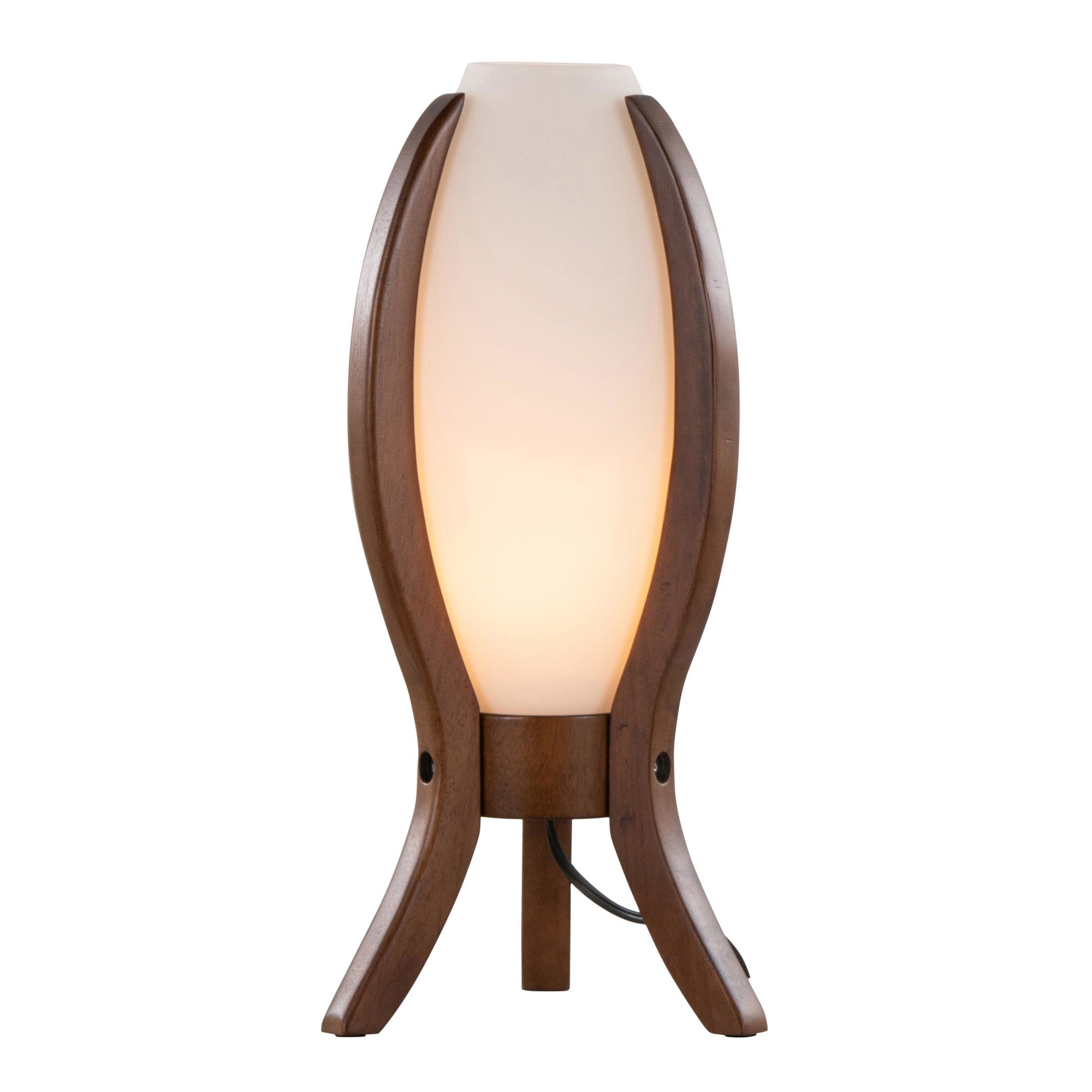 Case Table Lamp - Walnut Wood, Frosted Glass