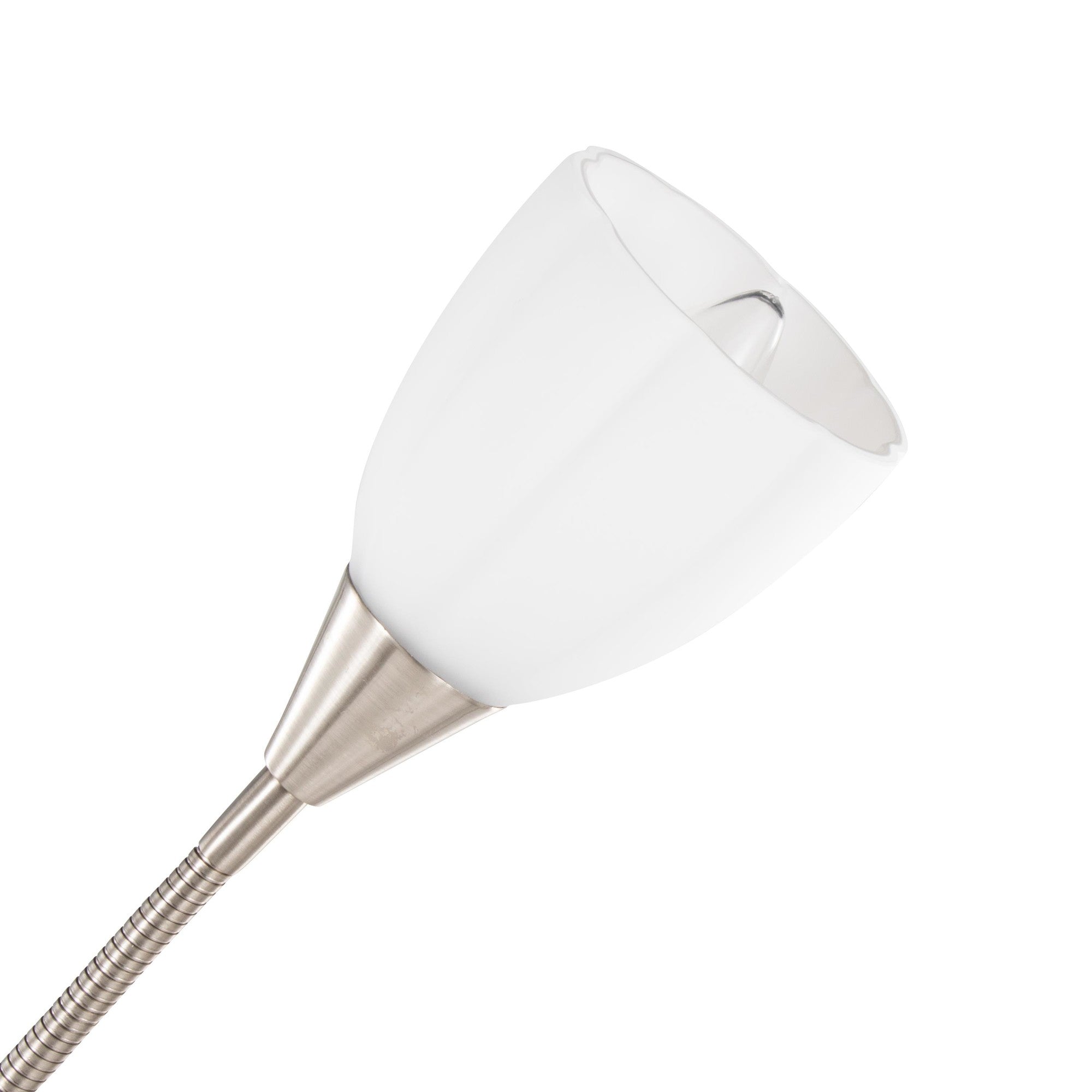 Medusa®  71" Metal Floor Lamp 5 Arm - Brushed Nickel Finish, White Glass