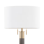 Trophy 62" Floor Lamp - Gold Metal, White Linen