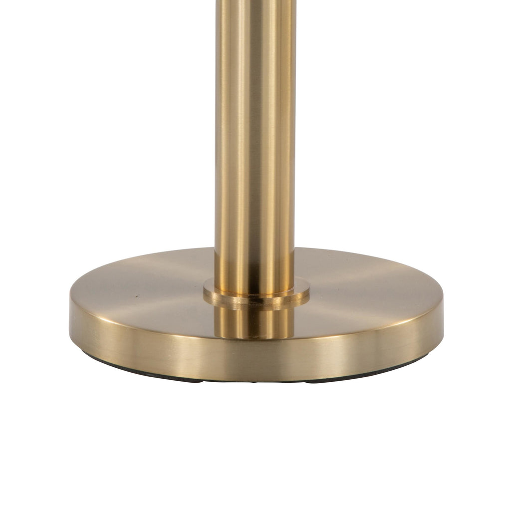 Trophy 62" Floor Lamp - Gold Metal, White Linen