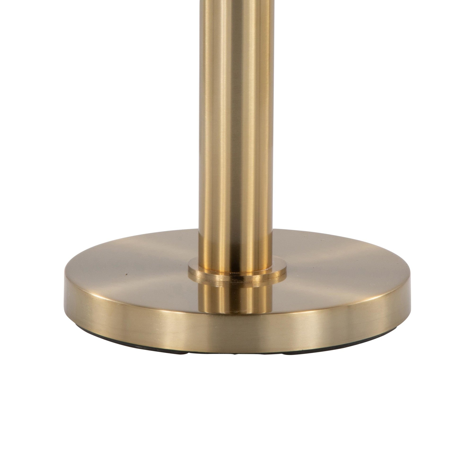 Trophy 62" Floor Lamp - Gold Metal, White Linen