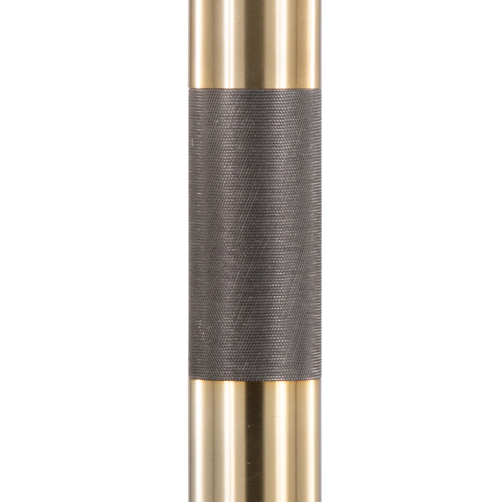 Trophy 62" Floor Lamp - Gold Metal, White Linen