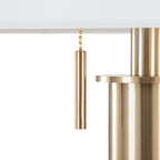 Trophy 62" Floor Lamp - Gold Metal, White Linen