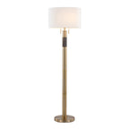 Trophy 62" Floor Lamp - Gold Metal, White Linen