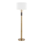 Trophy 62" Floor Lamp - Gold Metal, White Linen