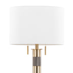 Trophy 27" Table Lamp - Gold Metal, White Linen