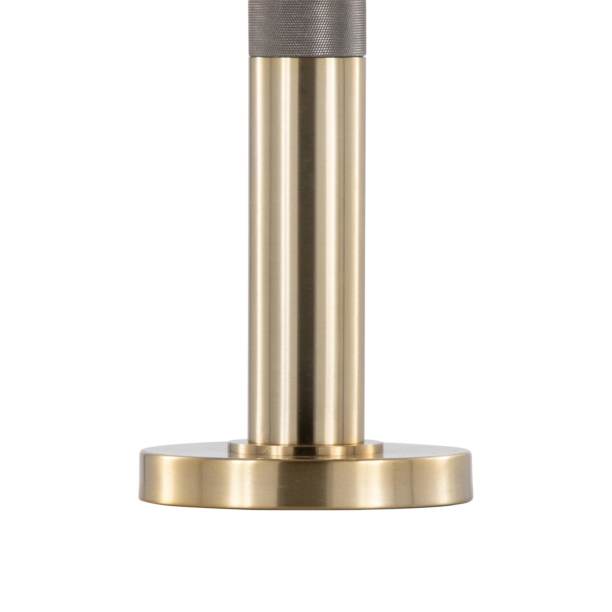 Trophy 27" Table Lamp - Gold Metal, White Linen