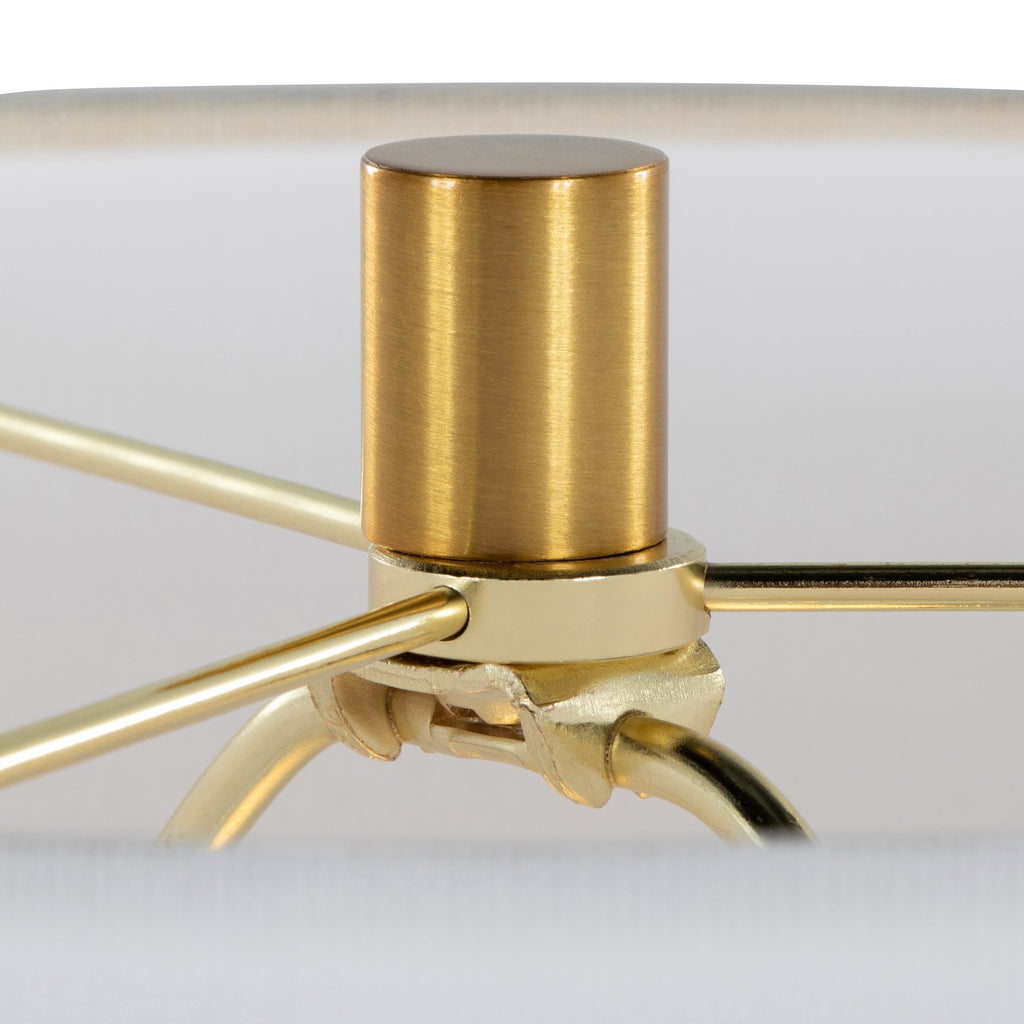 Marbella 26" Marble Table Lamp - Set of 2 - White Marble, Brass Metal, White Linen