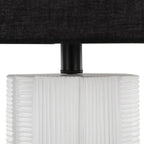 Petra 26" Polyresin Table Lamp - Set of 2 - Cream Polyresin, Black Metal, Black Linen