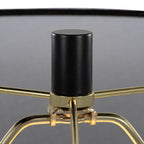 Petra 26" Polyresin Table Lamp - Set of 2 - Cream Polyresin, Black Metal, Black Linen