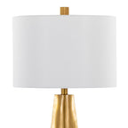Pompeii 29" Polyresin Table Lamp - Gold Poyresin, White Linen