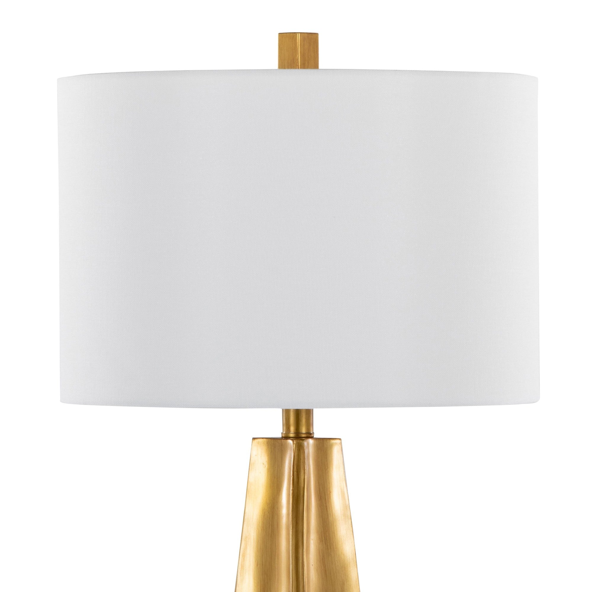 Pompeii 29" Polyresin Table Lamp - Gold Poyresin, White Linen