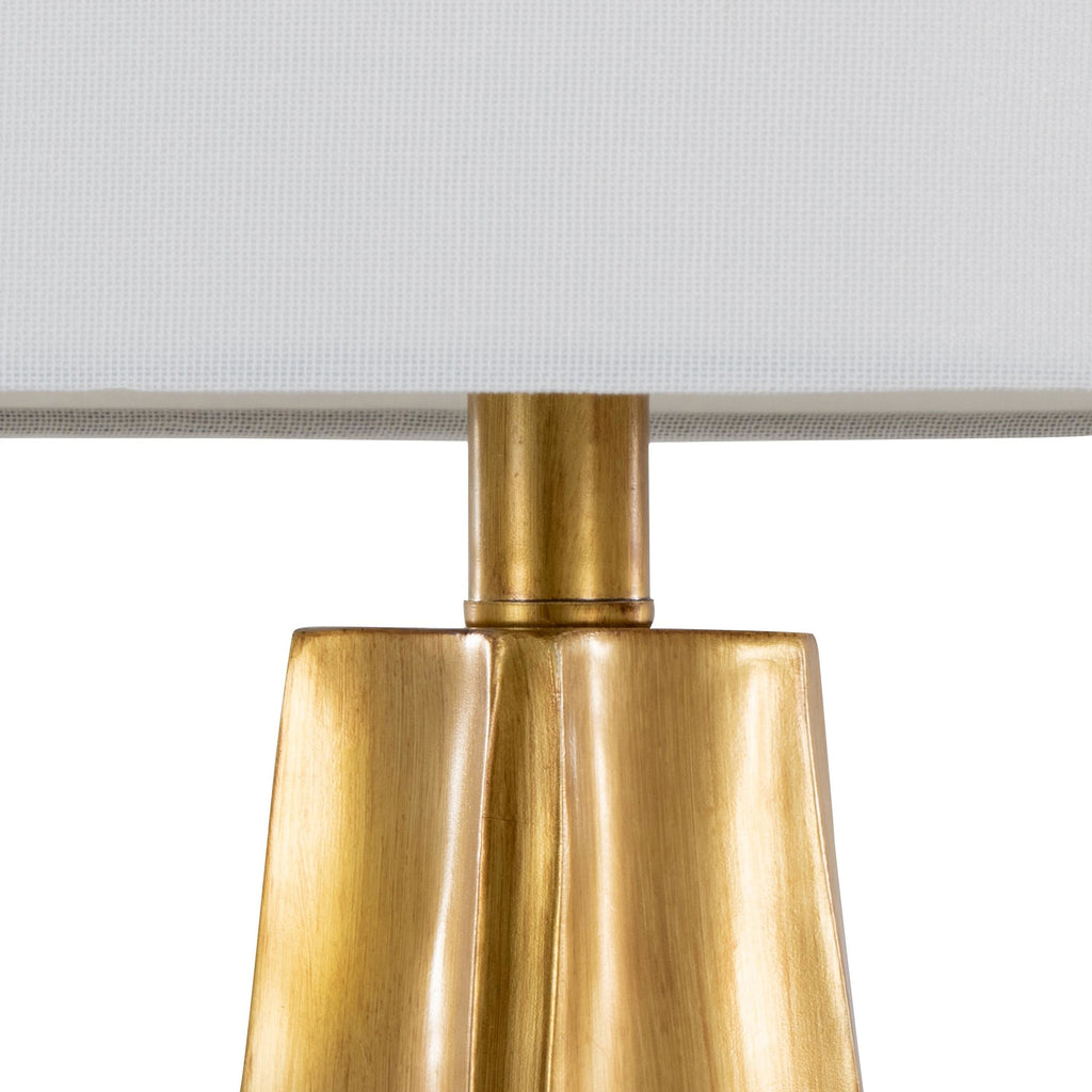 Pompeii 29" Polyresin Table Lamp - Gold Poyresin, White Linen