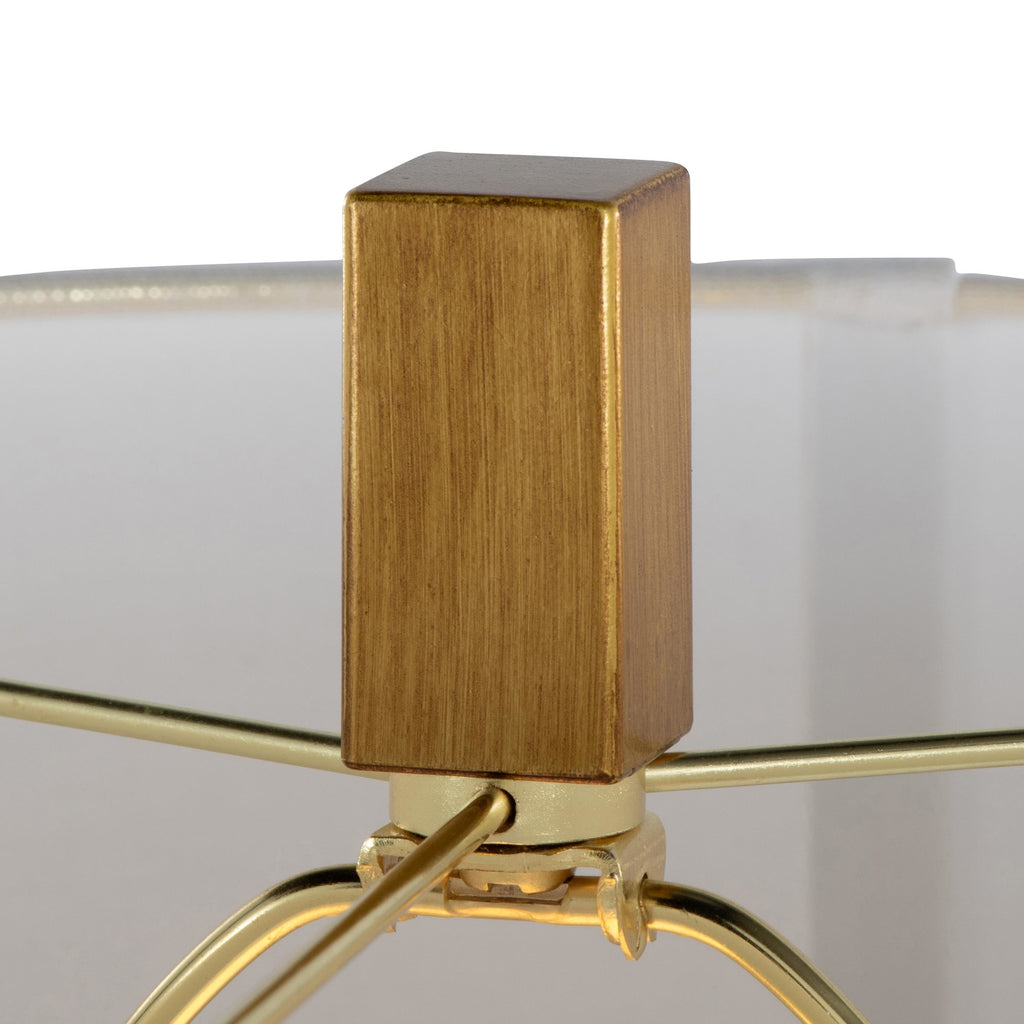 Pompeii 29" Polyresin Table Lamp - Gold Poyresin, White Linen