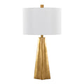 Pompeii 29" Polyresin Table Lamp - Gold Poyresin, White Linen