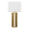 Cosmo 28" Metal Table Lamp - Antique Brass, White Linen