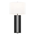 Cosmo 28" Metal Table Lamp - Black Metal, White Linen