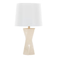 Curvo Square 27" Ceramic Table Lamp - Cream Ceramic, White Shade