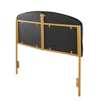 Lindsey Headboard - Gold Steel, Black Velvet