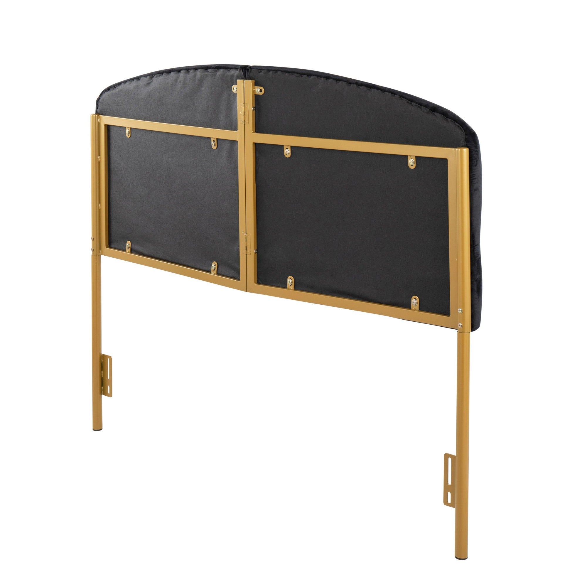 Lindsey Headboard - Gold Steel, Black Velvet