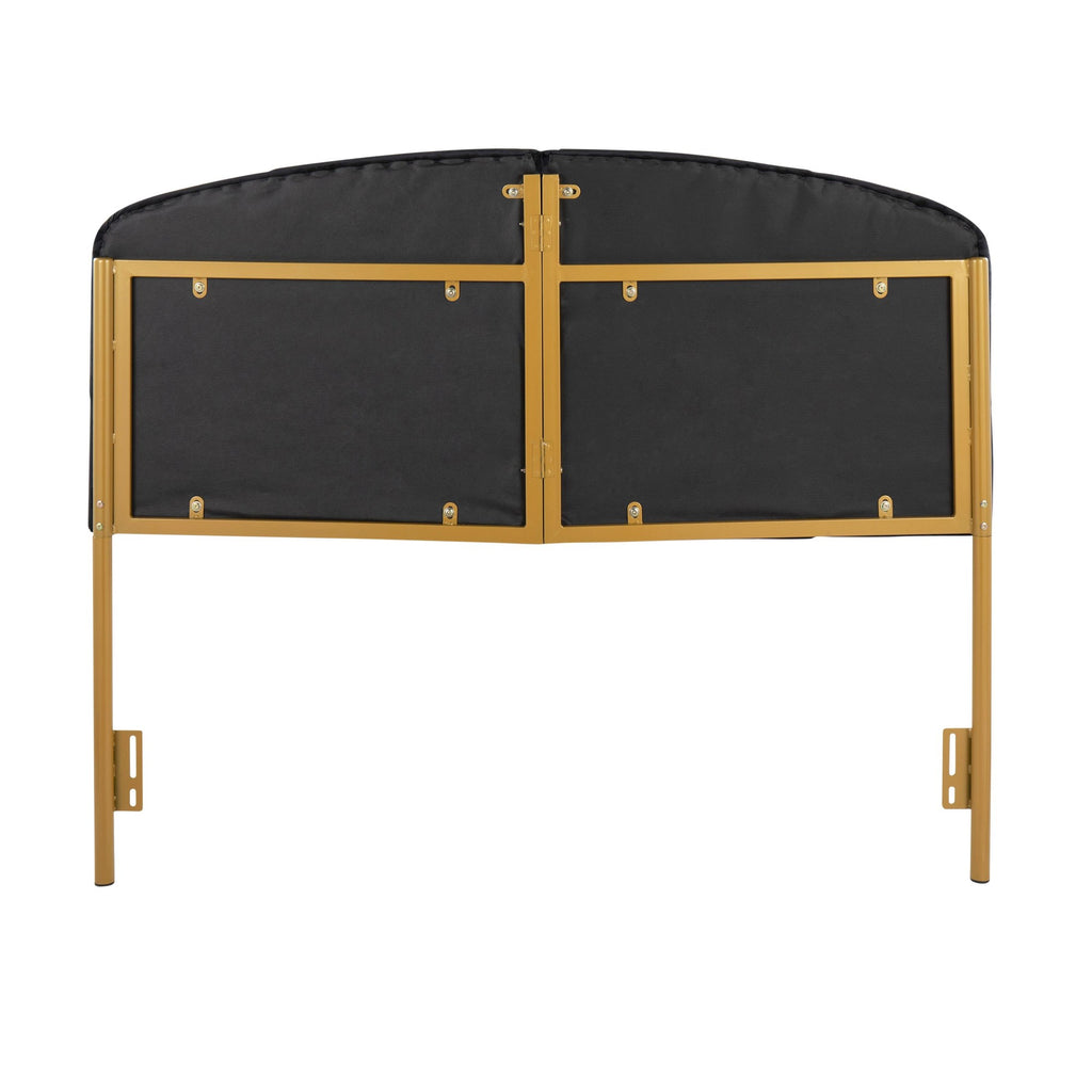 Lindsey Headboard - Gold Steel, Black Velvet