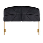 Lindsey Headboard - Gold Steel, Black Velvet