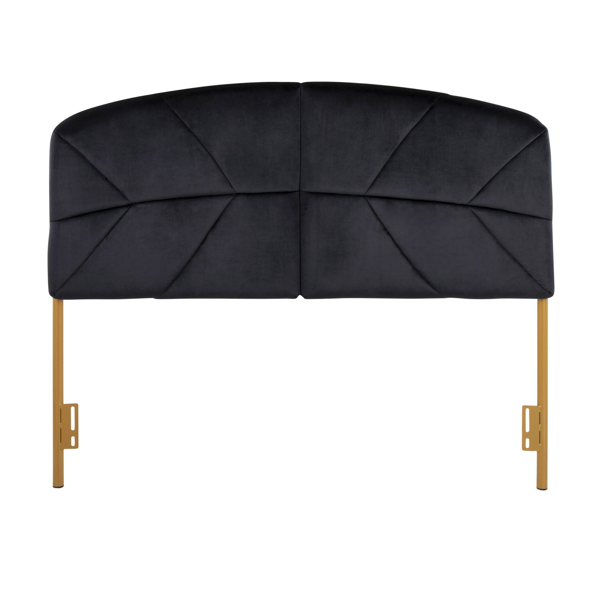 Lindsey Headboard - Gold Steel, Black Velvet