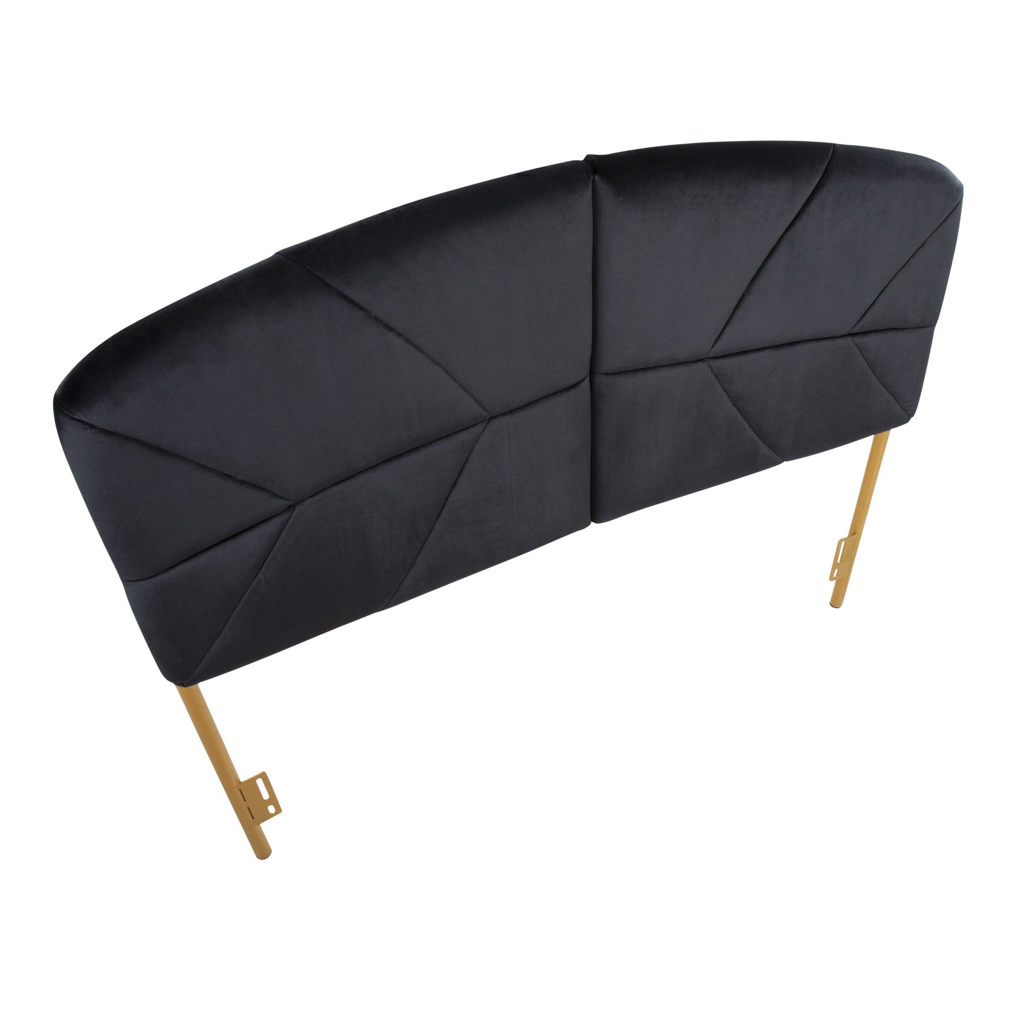 Lindsey Headboard - Gold Steel, Black Velvet