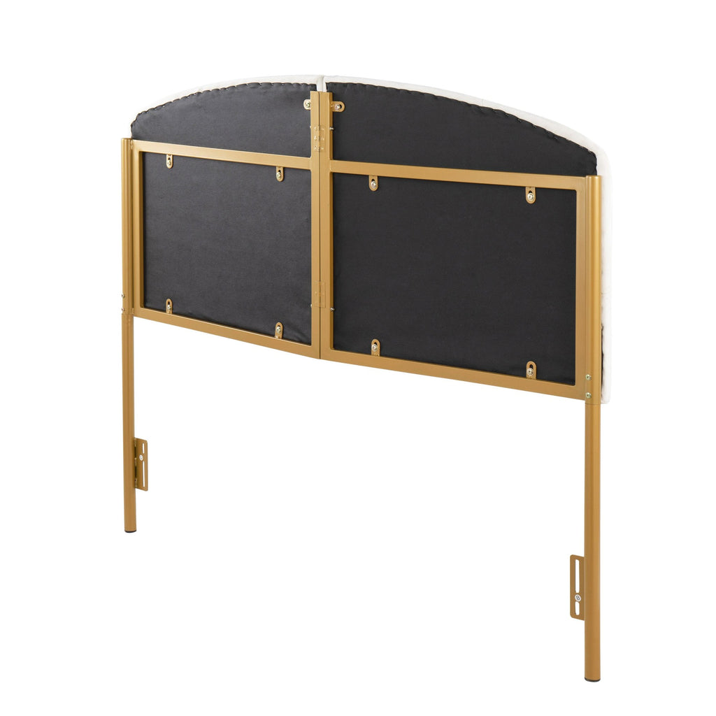 Lindsey Headboard - Gold Steel, Cream Velvet