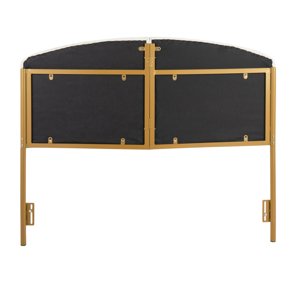Lindsey Headboard - Gold Steel, Cream Velvet