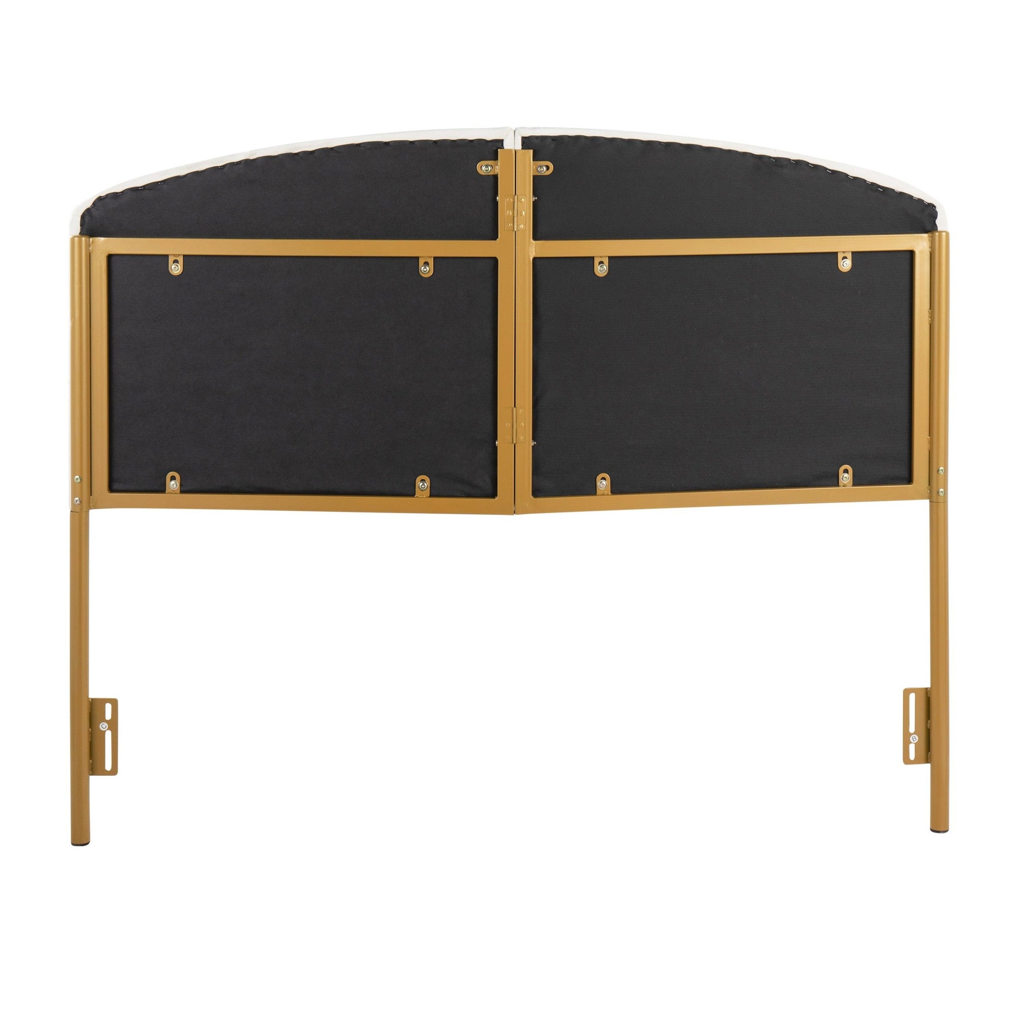 Lindsey Headboard - Gold Steel, Cream Velvet
