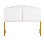 Lindsey Headboard - Gold Steel, Cream Velvet