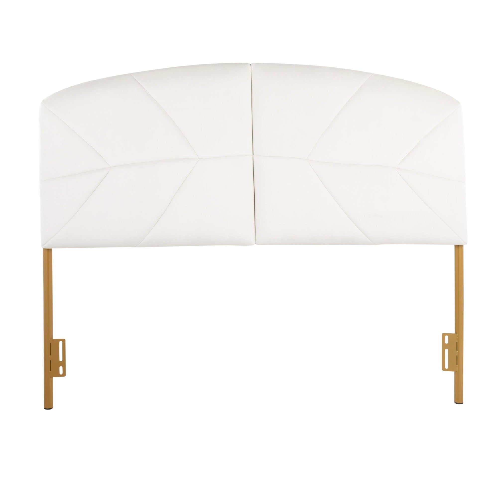 Lindsey Headboard - Gold Steel, Cream Velvet