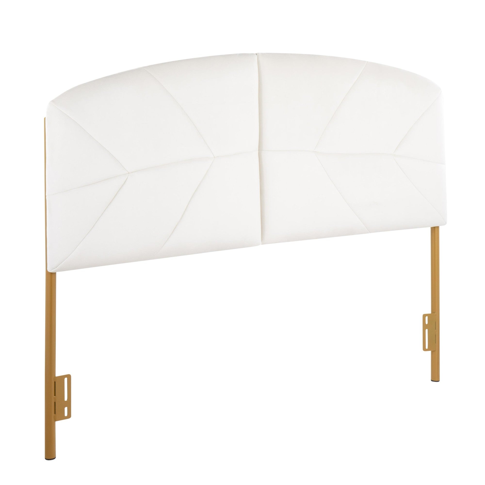 Lindsey Headboard - Gold Steel, Cream Velvet